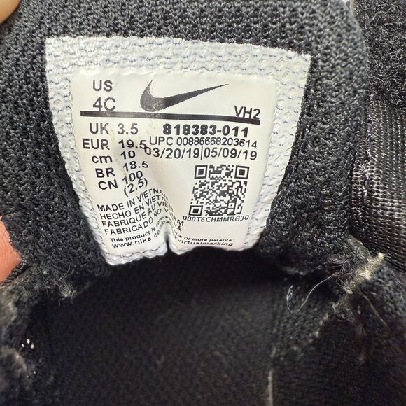 Nike Tanjun EasyOn TDV Toddler Shoes 4C Black White Lightweight Sneakers Baby - Picture 6 of 10